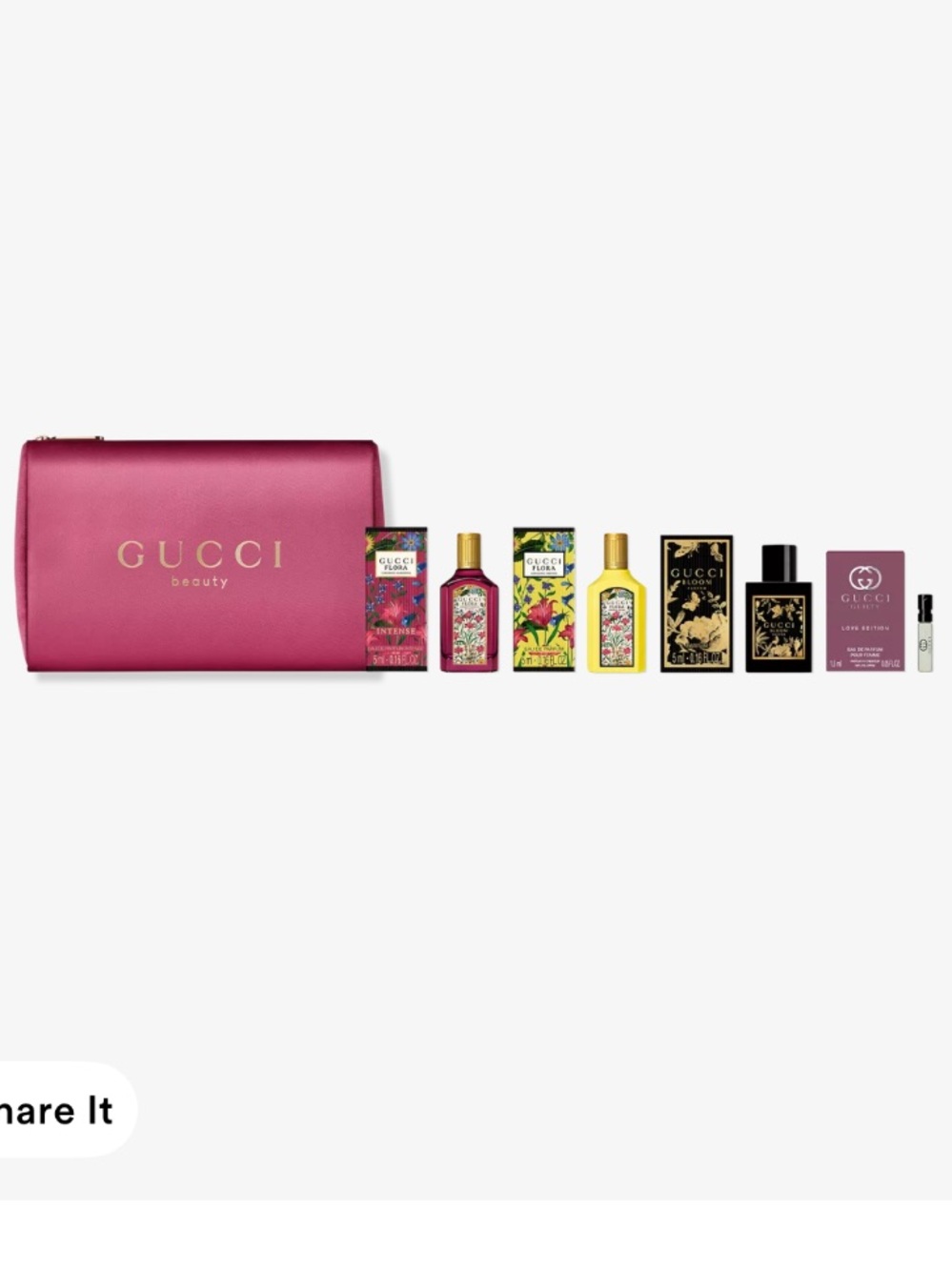 Gucci Beauty Maroon/Burgundy Beauty Bag and perfume set